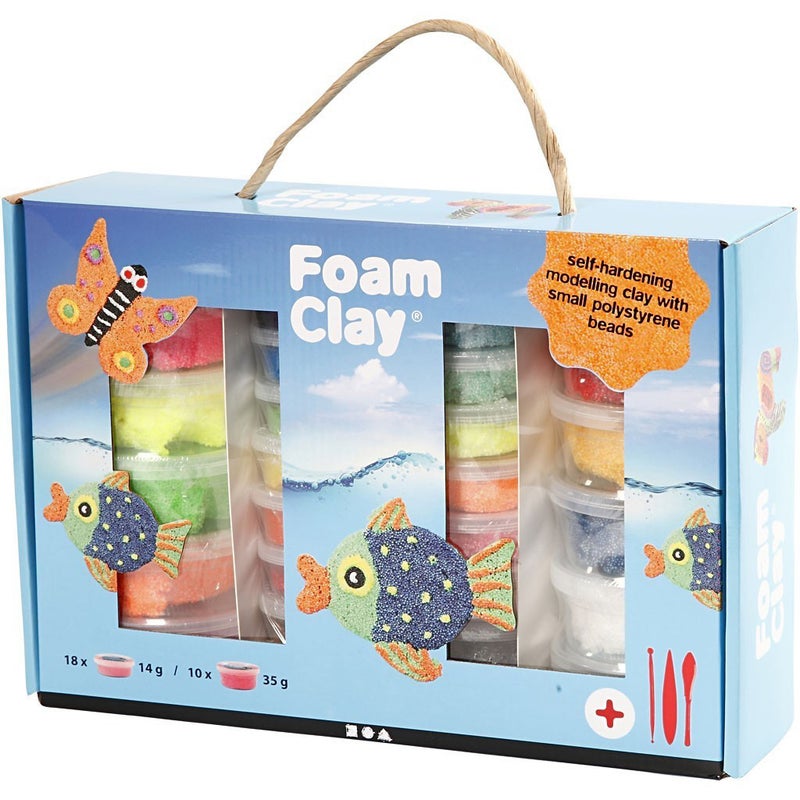 Foam Clay Helmimassa, v&auml;rilajitelma 28 rasiaa