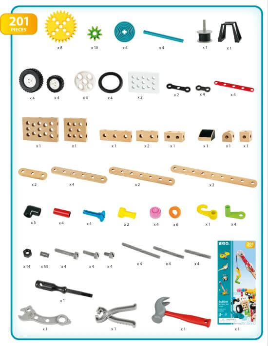 BRIO Builder puuhasetti, rakennussarja 201 osaa