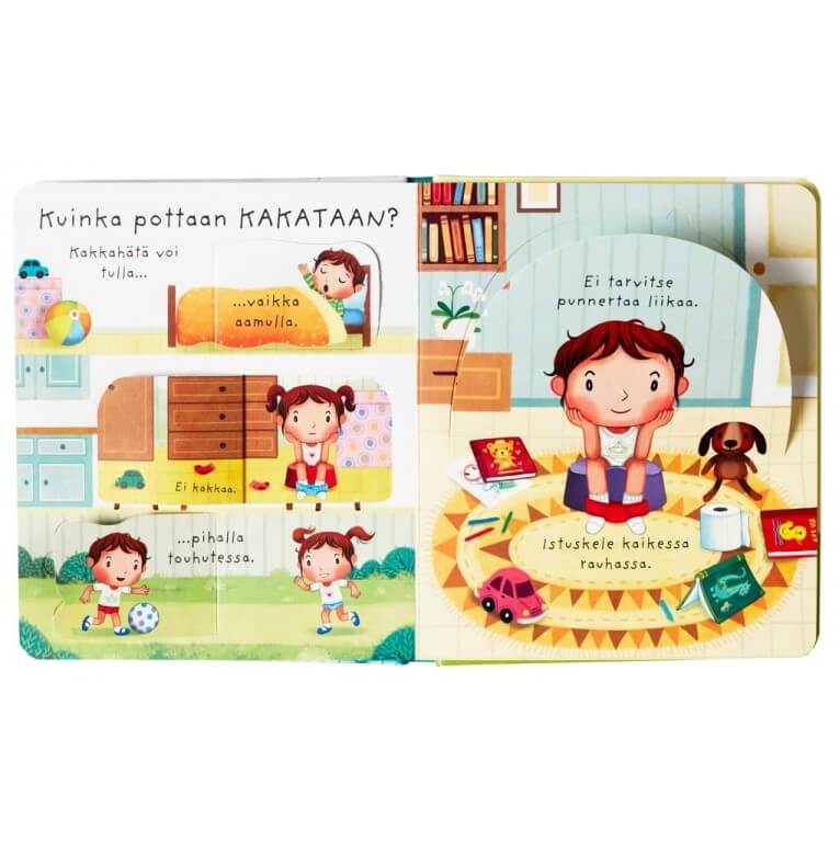 Oppi&ilo Tutki pottaa -luukkukirjan aukeama