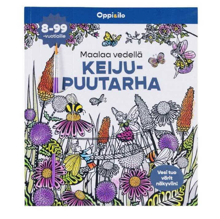 Oppi&ilo Maalaa vedell&auml; keijupuutarha -puuhakirja