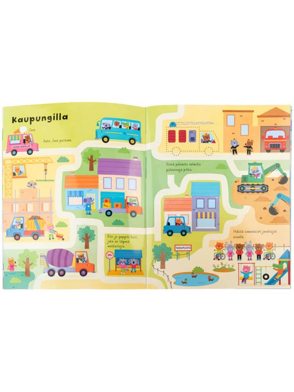 Oppi&ilo Pyyhitt&auml;v&auml;t Kulkuneuvot puuhakirja