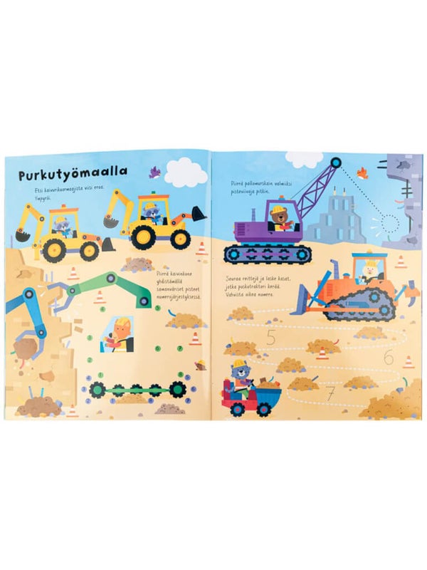 Oppi&ilo Pyyhitt&auml;v&auml;t Kulkuneuvot puuhakirja