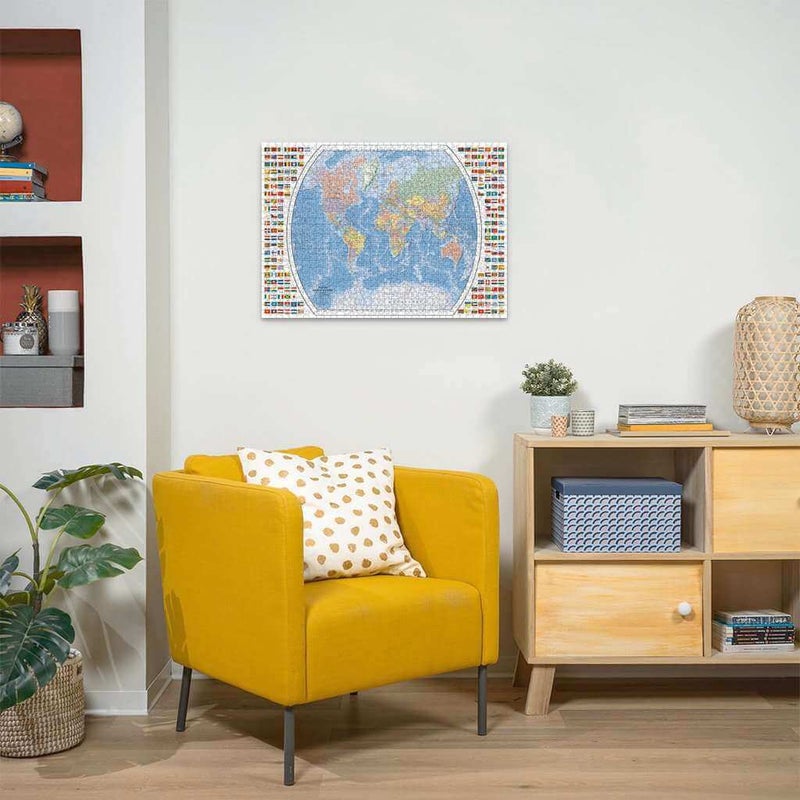 Ravensburger Maailmankartta ja liput palapeli, 1000 palaa