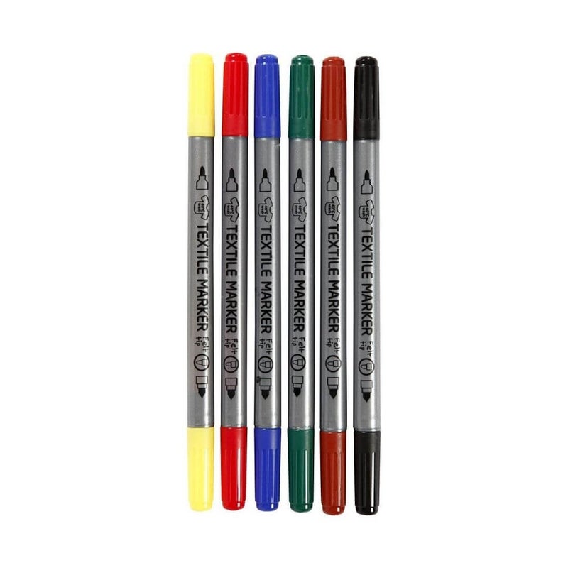 Tekstiilitussit 6 kpl